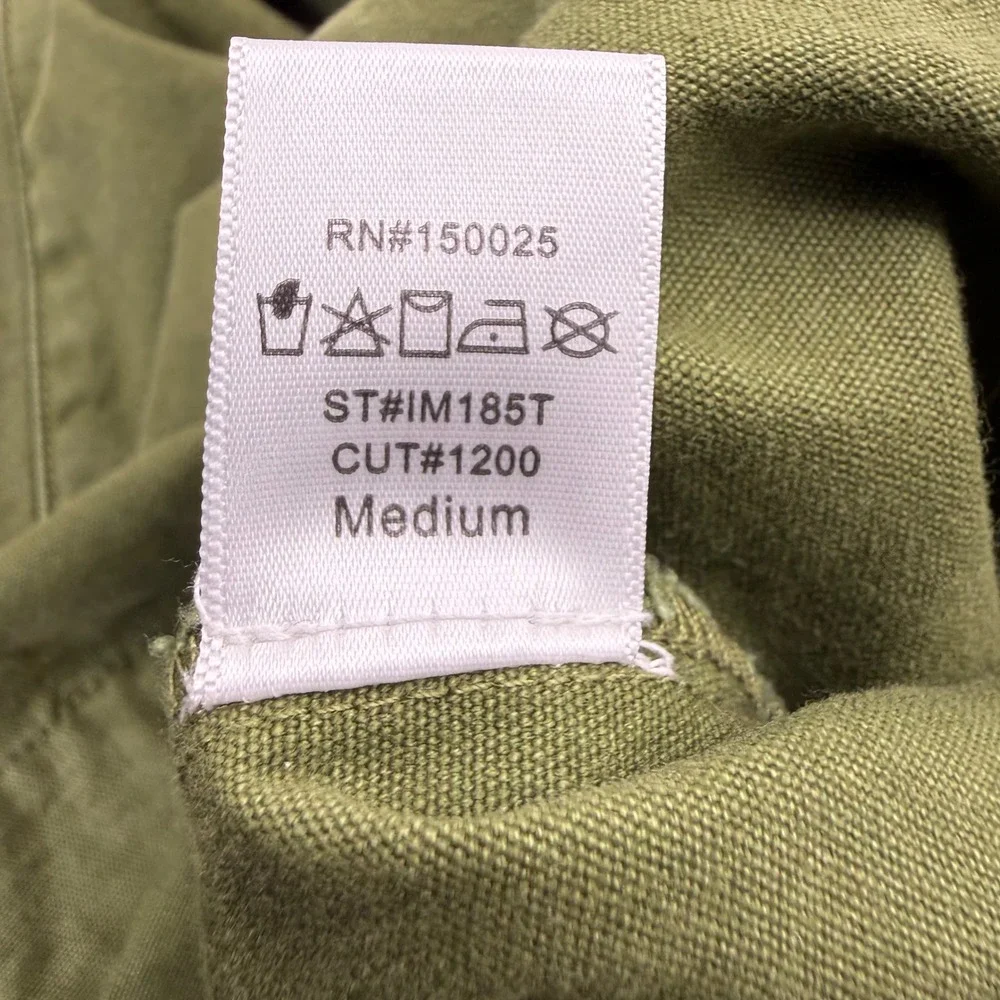 Emory Park Jacket Womens Medium Olive Green Lace Up Hooded Utility Canvas IM185T
